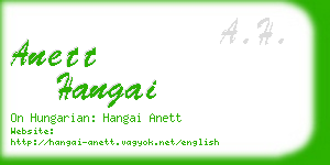 anett hangai business card